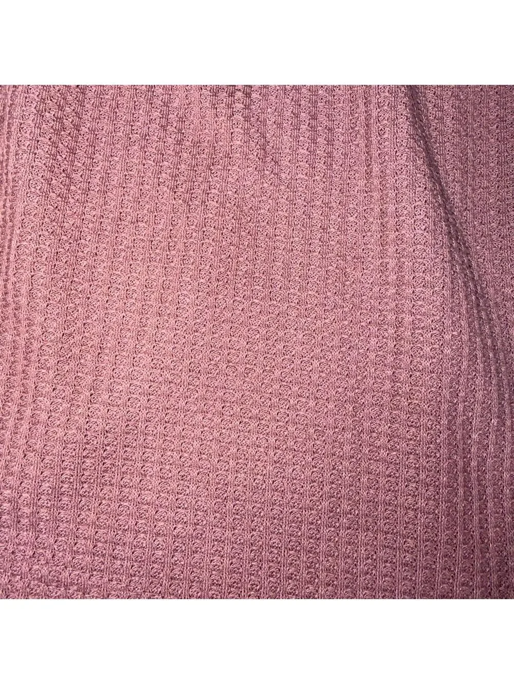 Mauve 5X Waffle Knit 3-Piece Loungewear Set (Long Sleeve Top, Tank, and Pants)